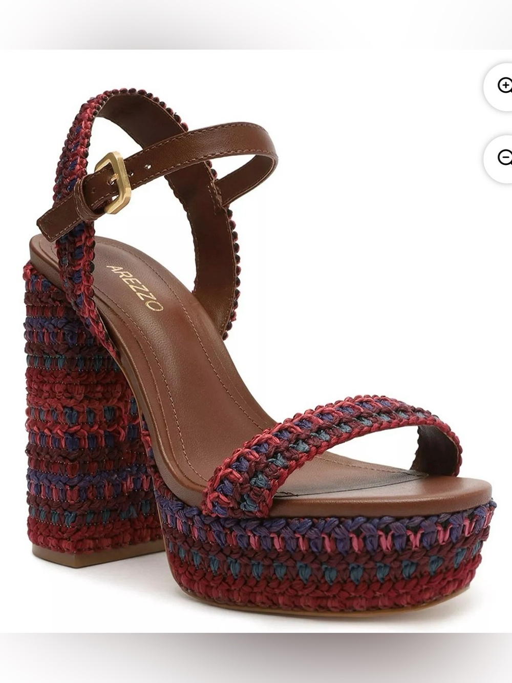 NEW Arezzo Mya Mid Block Sandal - Multicolor - Women’s Size 8.5